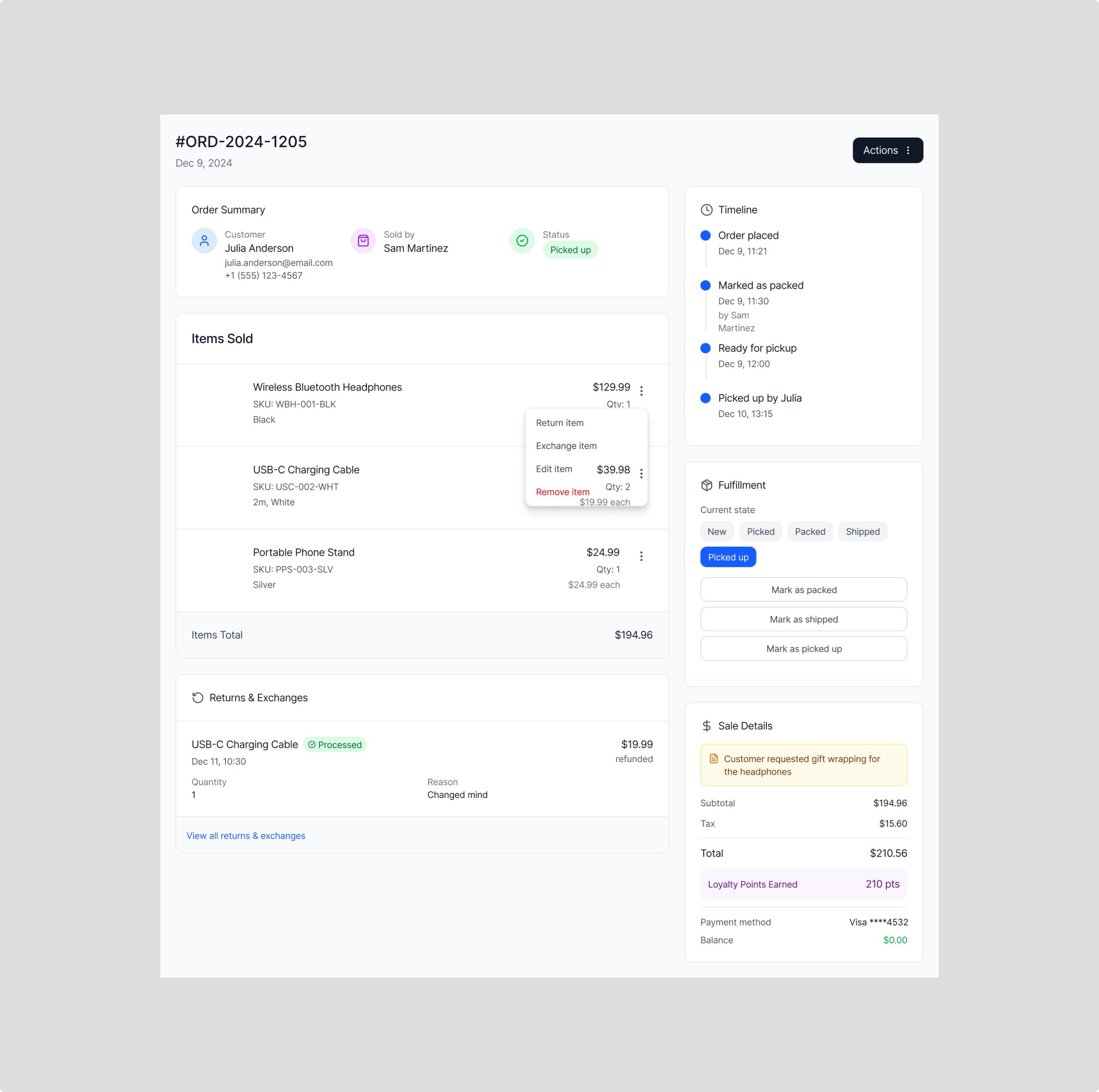 Figma Make AI-generated concept for unified order details
