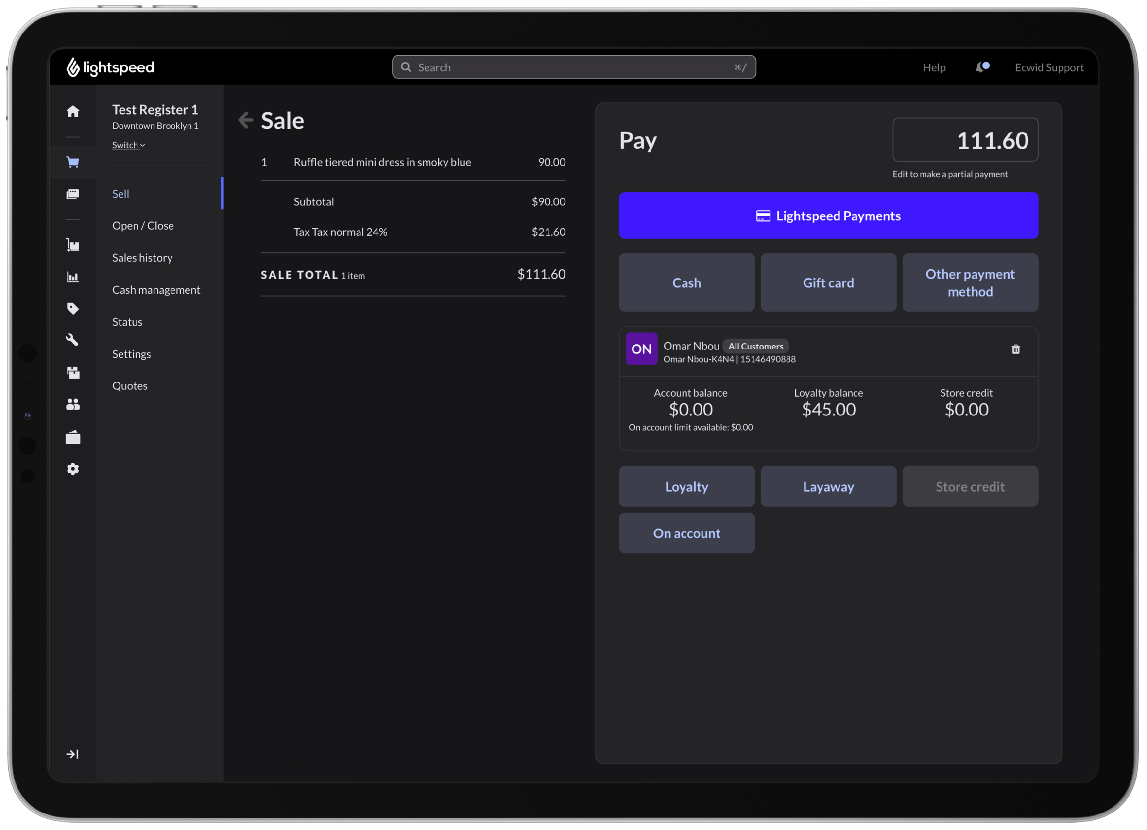 Previous Lightspeed loyalty flow