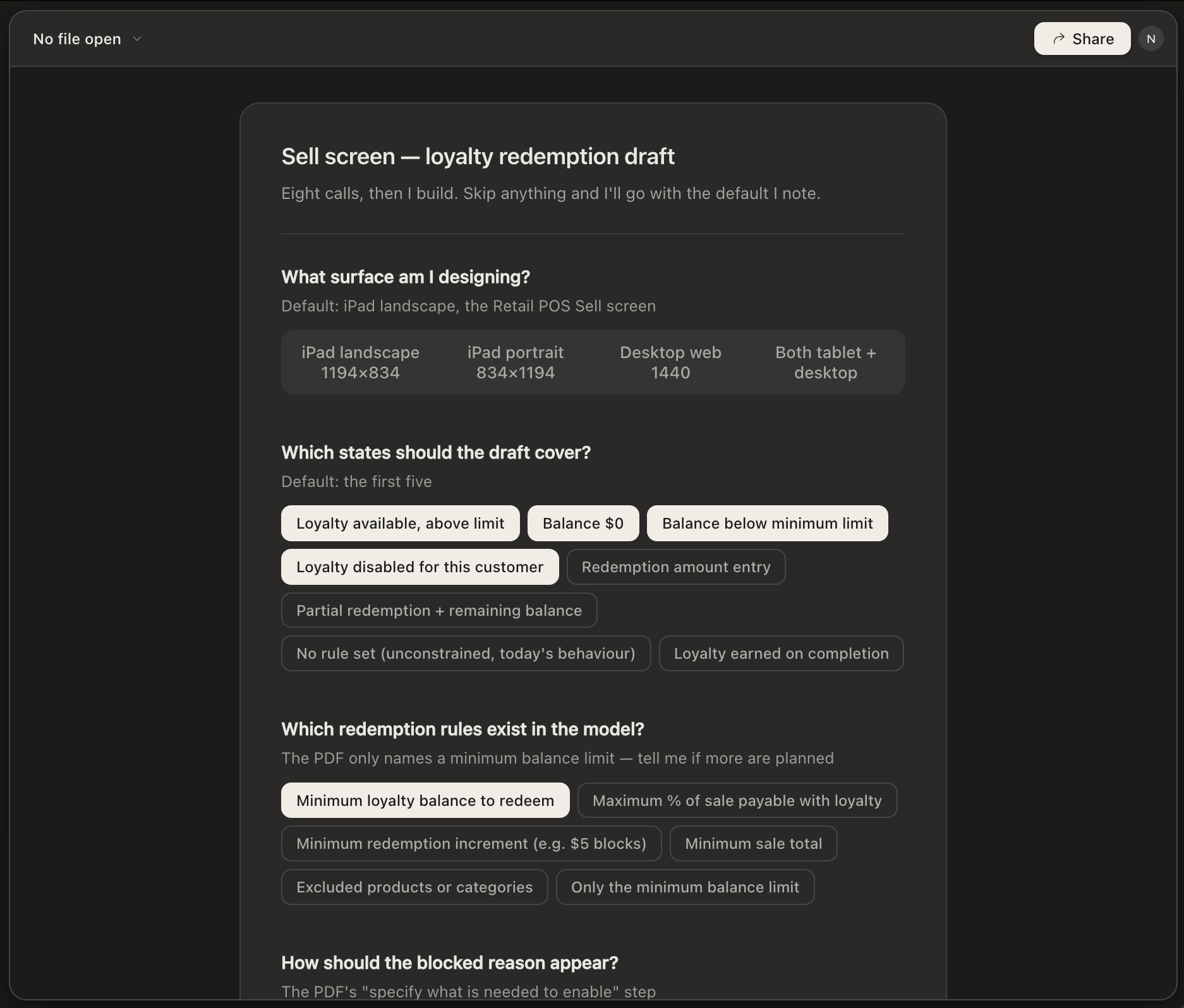 AI draft setup for loyalty redemption rules, states, and edge cases