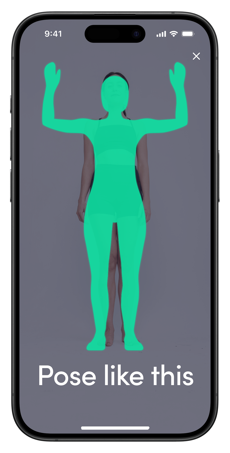 Previous Spren posture guidance screen in an iPhone frame