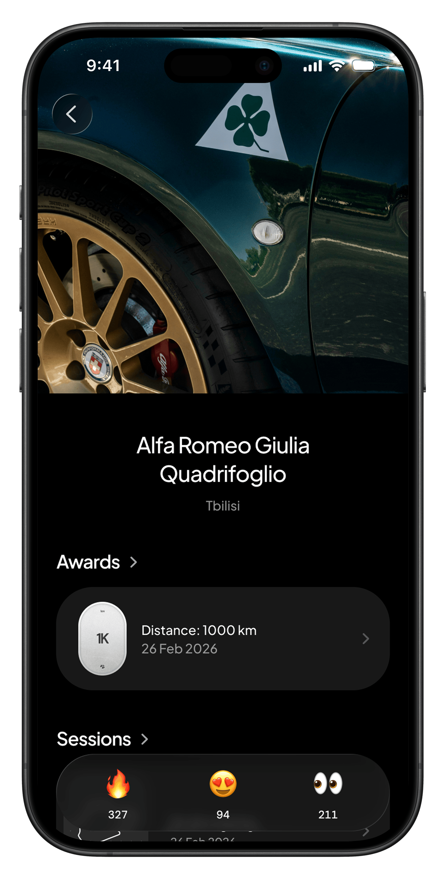 Strada car profile with awards and community reactions